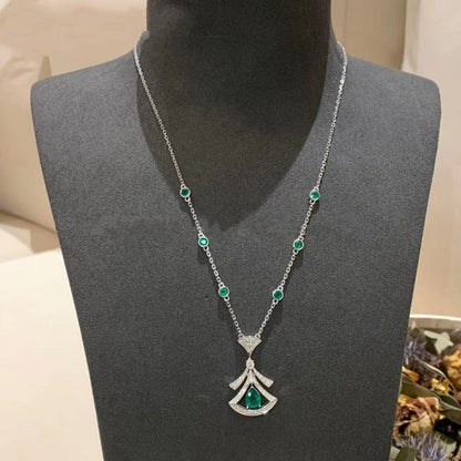 [Lumi Jewels]DREAM NECKLACE MALACHITE DIAMOND SILVER