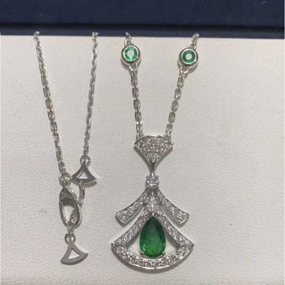 [Lumi Jewels]DREAM NECKLACE MALACHITE DIAMOND SILVER