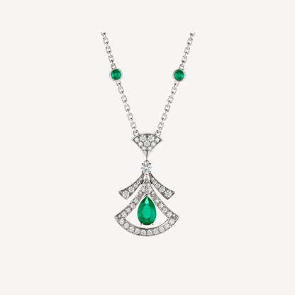 [Lumi Jewels]DREAM NECKLACE MALACHITE DIAMOND SILVER
