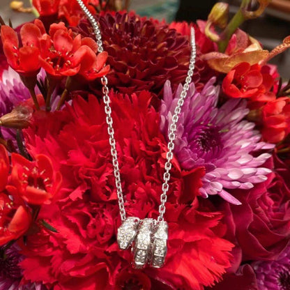 [Lumi Jewels]SERPENTI  NECKLACE DOUBLE RING DIAMOND
