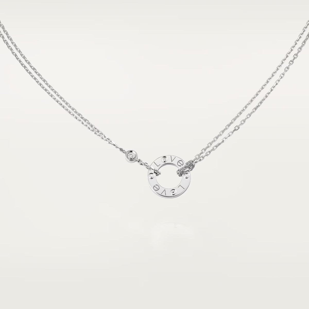 [Lumi Jewelry]LOVE NECKLACE 16MM 2 DIAMONDS