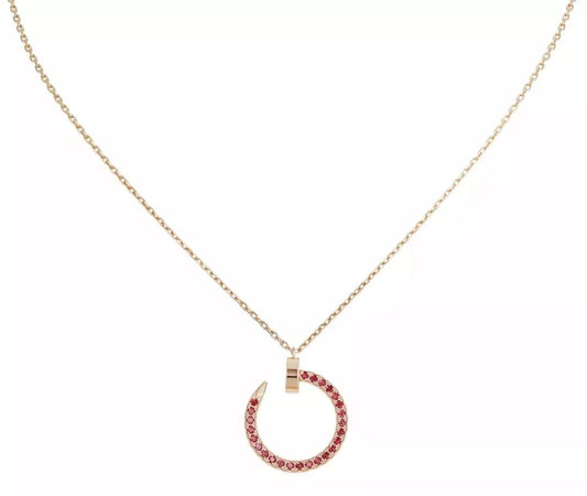 [Lumi Jewels]JUSTE NECKLACE GOLD RED DIAMONDS