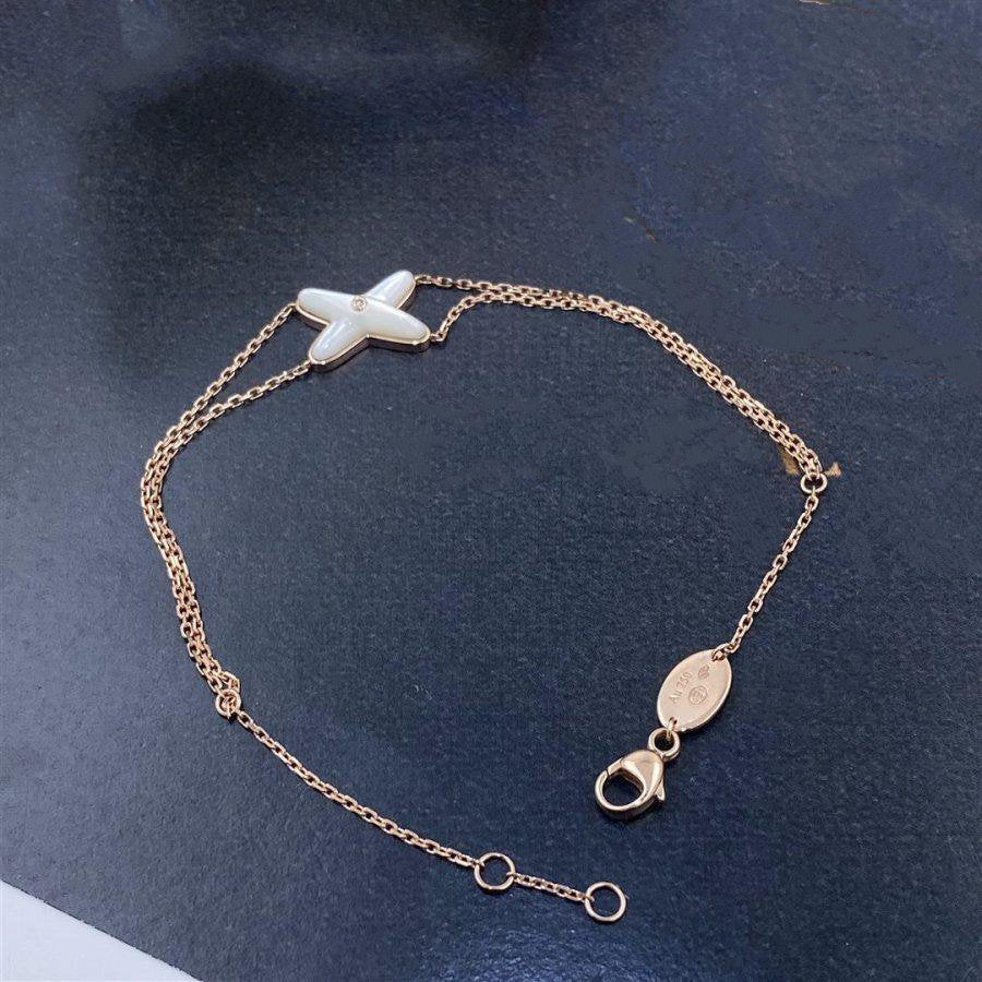 [Lumi Jewels]JEUX BRACELET WHITE MOP PINK GOLD 1 DIAMOND
