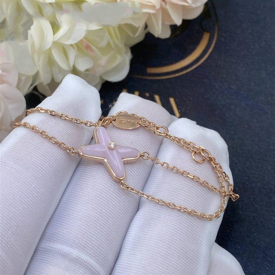 [Lumi Jewels]JEUX BRACELET PINK MOP PINK GOLD 1 DIAMOND