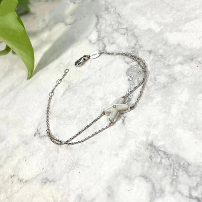 [Lumi Jewels]JEUX BRACELET WHITE MOP SILVER 1 DIAMOND