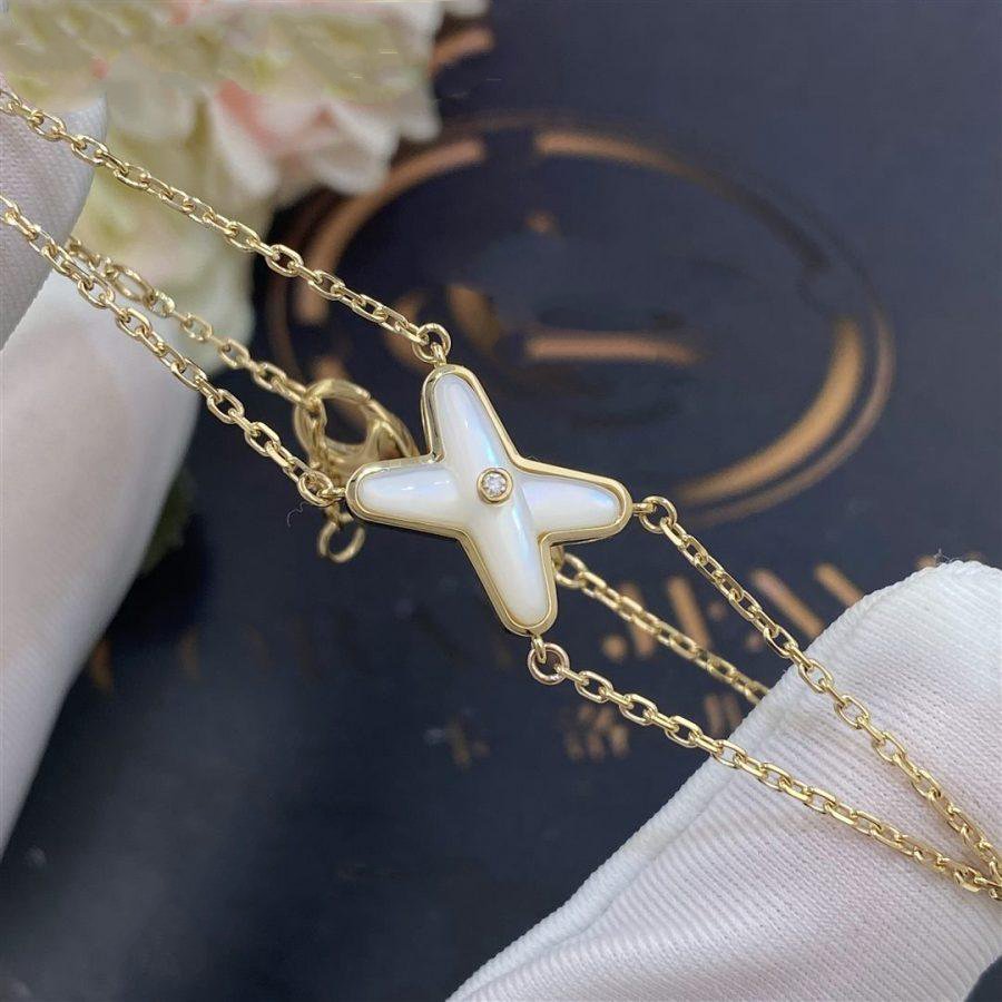 [Lumi Jewels]JEUX BRACELET WHITE MOP GOLD 1 DIAMOND