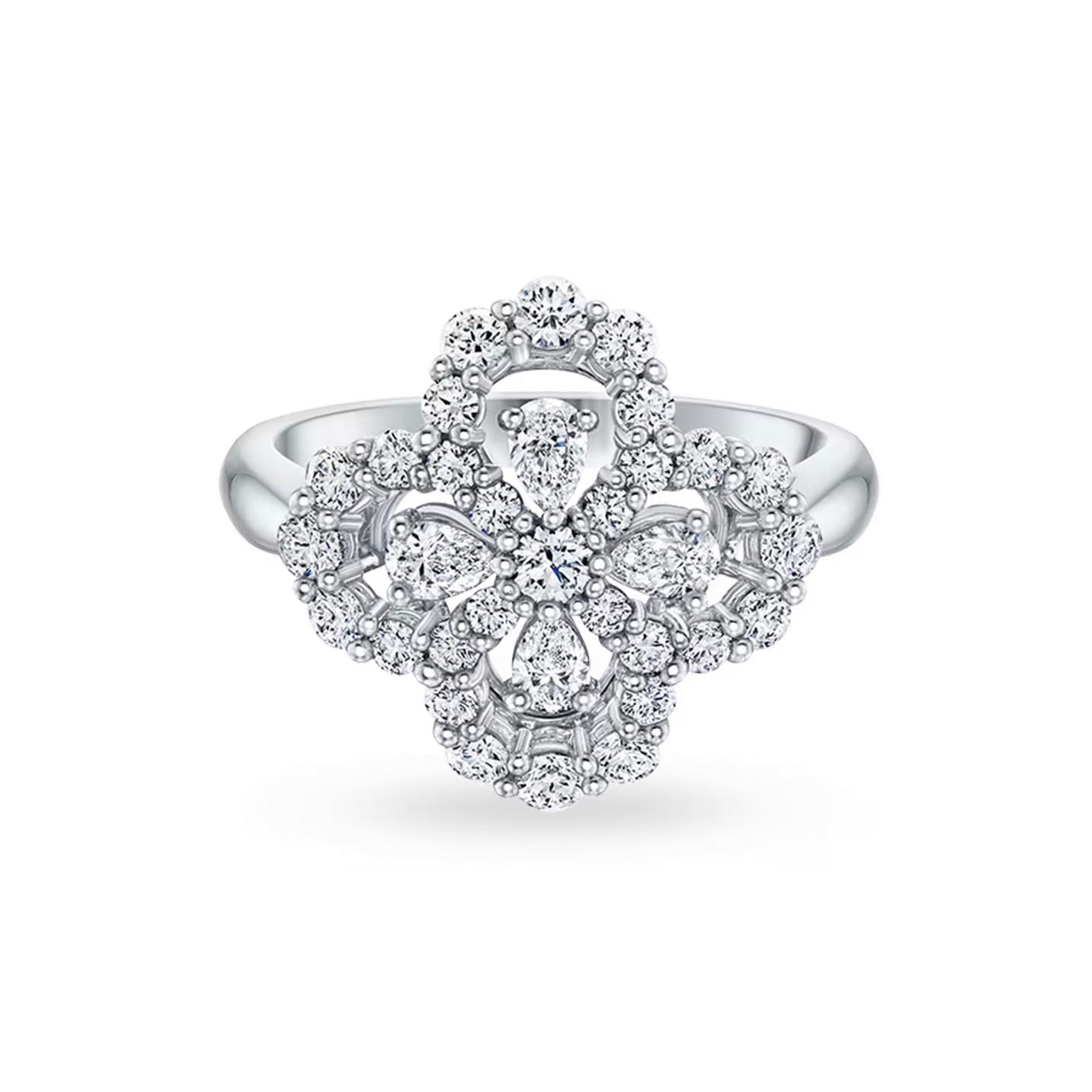 [Lumi Jewels]LOOP RING FULL MOTIF DIAMOND 16MM SILVE