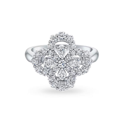 [Lumi Jewels]LOOP RING FULL MOTIF DIAMOND 16MM SILVE