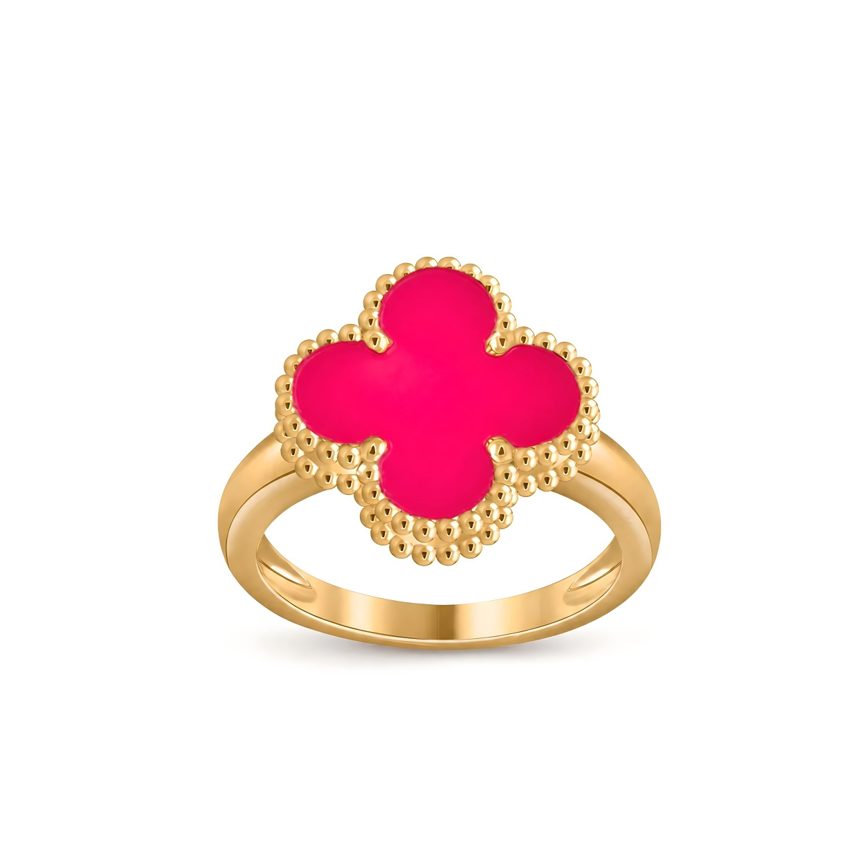 [Lumi Jewelry]NEW CLOVER PINK ENAMEL RINGS
