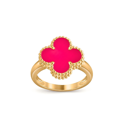 [Lumi Jewelry]NEW CLOVER PINK ENAMEL RINGS