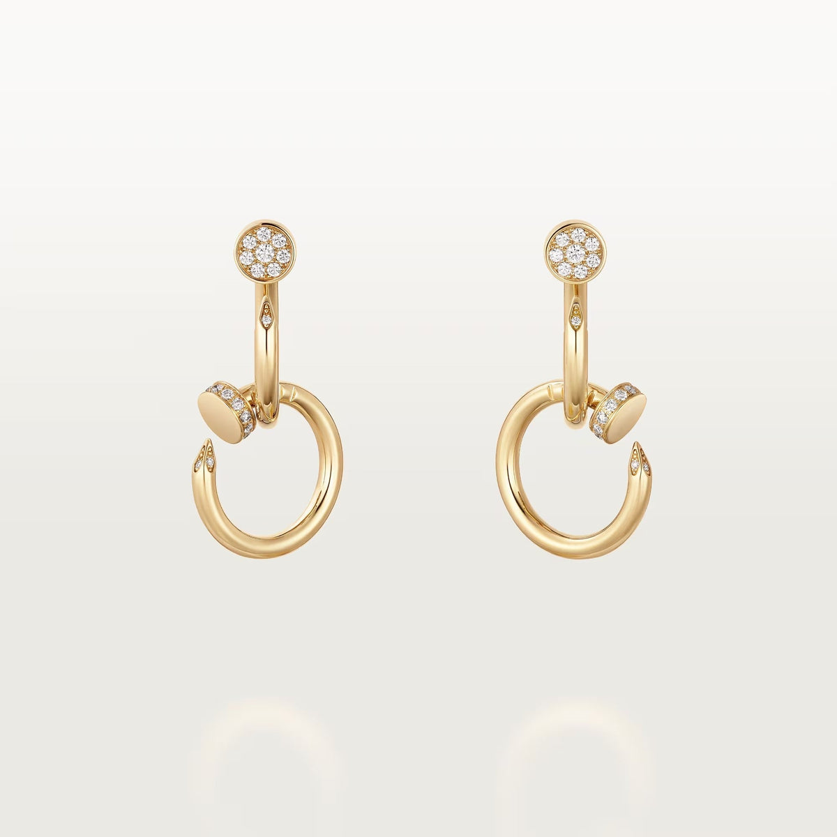 [Lumi Jewelry]JUSTE HALF DIAMOND DOUBLE EARRINGS