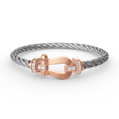 [Lumi Jewels]FORCE LARGE HORSESHOE HALF DIAMOND BRACELET ROSE GOLD