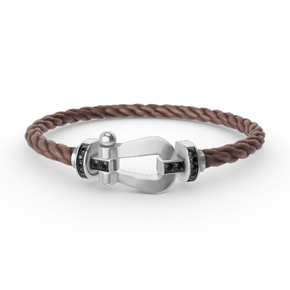 [Lumi Jewels]FORCE LARGE HORSESHOE BLACK DIAMOND BRACELET SILVER
