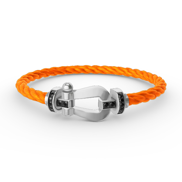 [Lumi Jewels]FORCE LARGE HORSESHOE BLACK DIAMOND BRACELET SILVER