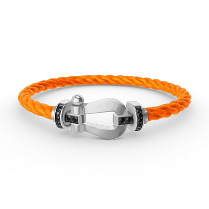 [Lumi Jewels]FORCE LARGE HORSESHOE BLACK DIAMOND BRACELET SILVER