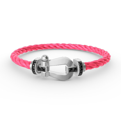 [Lumi Jewels]FORCE LARGE HORSESHOE BLACK DIAMOND BRACELET SILVER