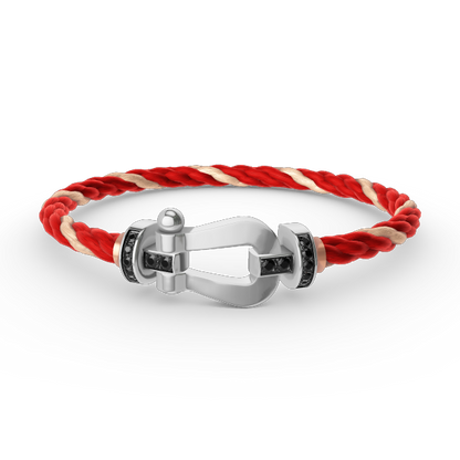 [Lumi Jewels]FORCE LARGE HORSESHOE BLACK DIAMOND BRACELET SILVER