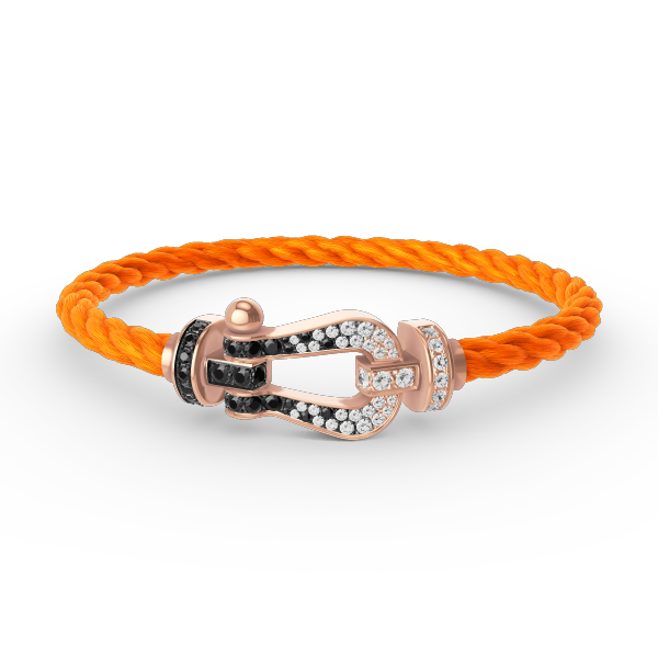 [Lumi Jewels]FORCE LARGE HORSESHOE BLACK WHITE DIAMOND BRACELET ROSE GOLD
