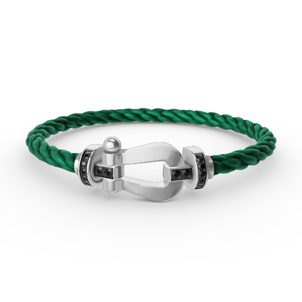 [Lumi Jewels]FORCE LARGE HORSESHOE BLACK DIAMOND BRACELET SILVER