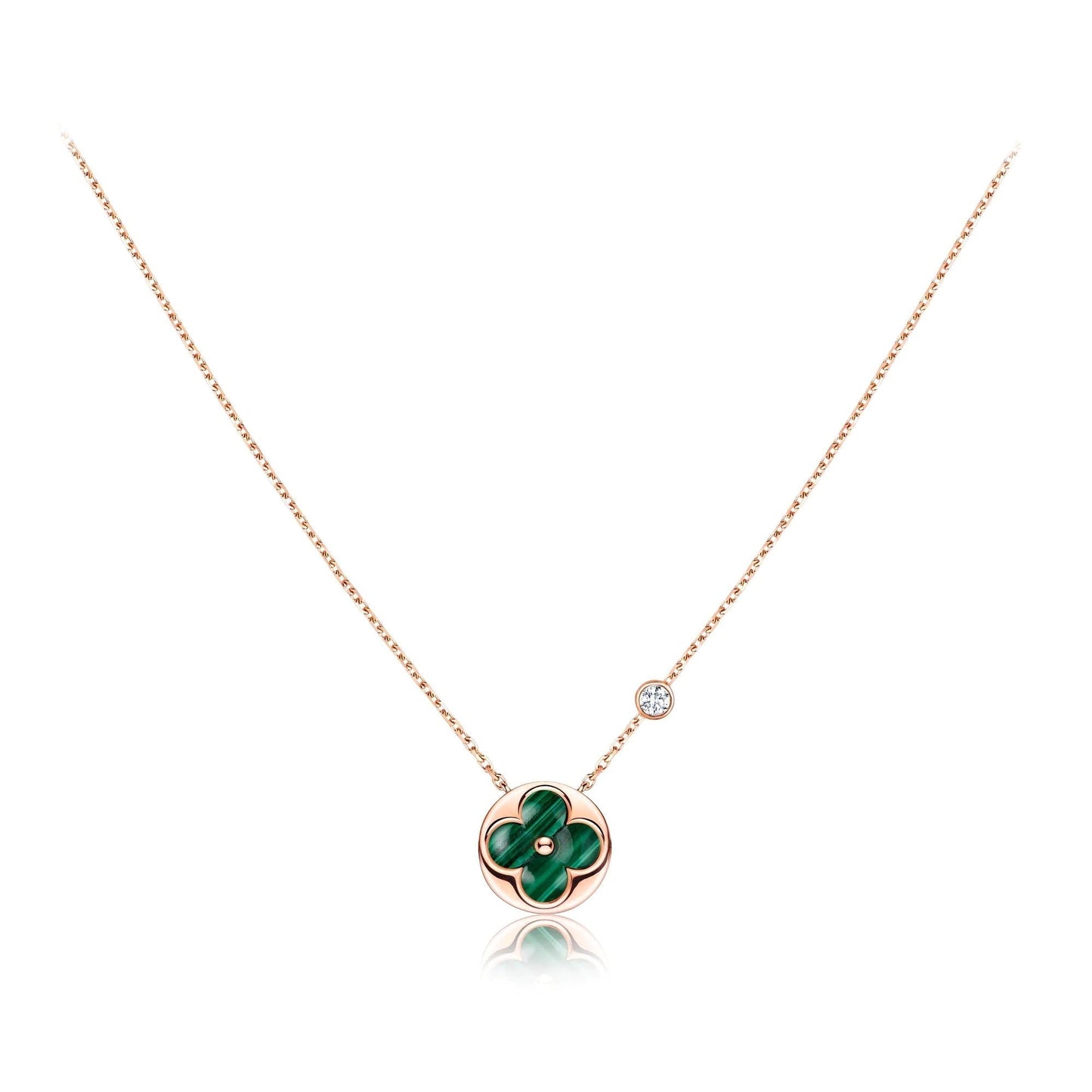[Lumi Jewels]SUN PEDANT PINK GOLD 1 DIAMOND NECKLACE