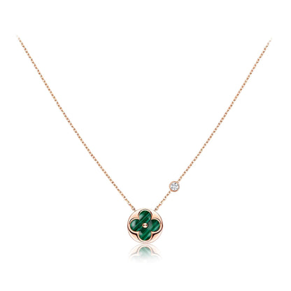 [Lumi Jewels]SUN PEDANT PINK GOLD 1 DIAMOND NECKLACE