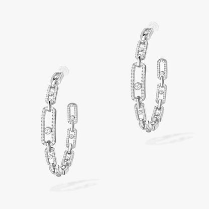 [Lumi Jewels]Move Link Diamond Hoop Earrings