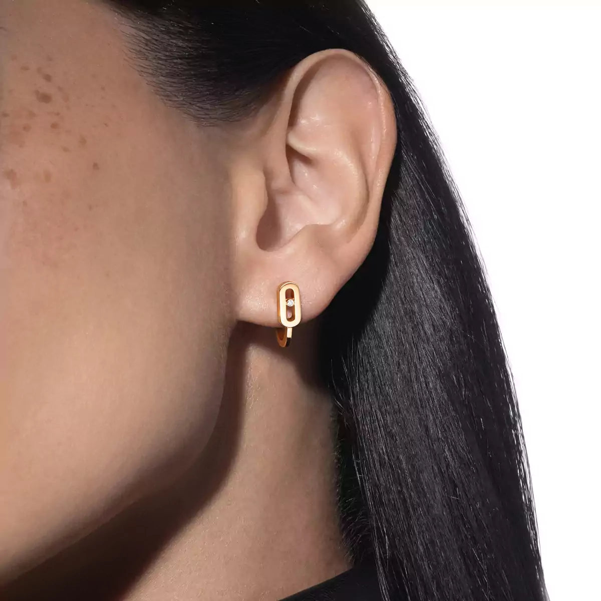 [Lumi Jewels]Diamond Mini Hoop Earrings Move Classique