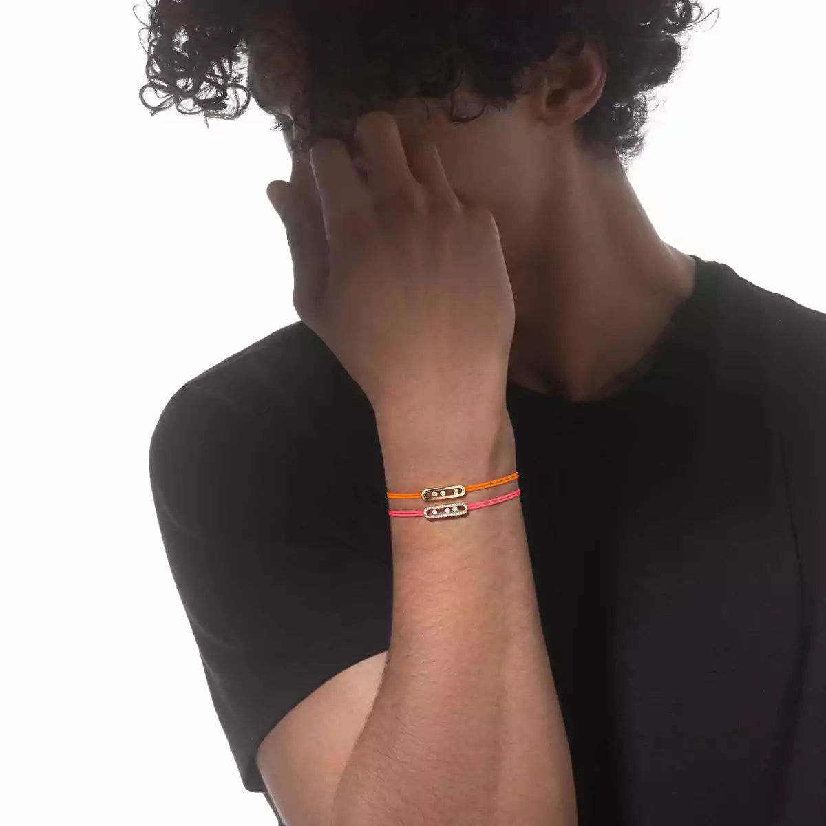 [Lumi Jewels]Messika Care(s) pink cord pav¨¦ bracelet