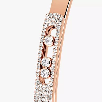 [Lumi Jewels]Move Noa Rose Gold Pav¨¦ Diamond Bangle Bracelet
