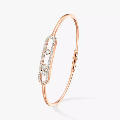 [Lumi Jewels]Move Pav¨¦ Diamond Bangle Bracelet M