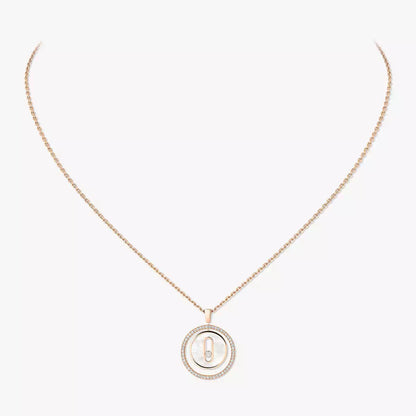 [Lumi Jewels]Lucky Move Diamond Necklace in Rose Gold and White Mother-of-Pearl