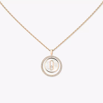 [Lumi Jewels]Lucky Move Diamond Necklace in Rose Gold and White Mother-of-Pearl