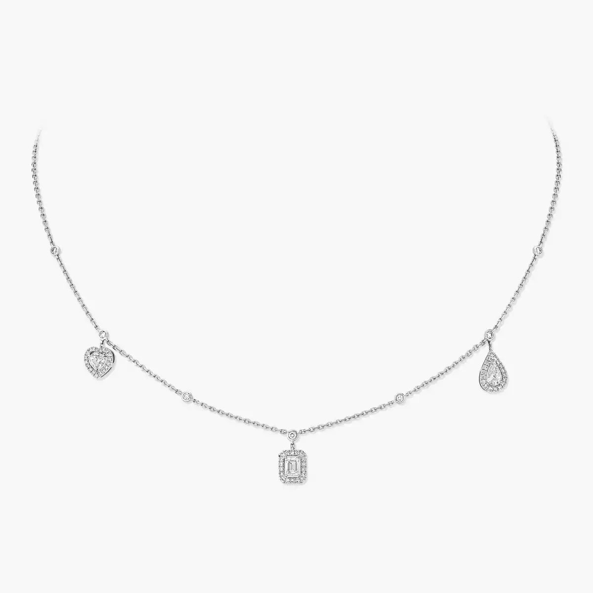 [Lumi Jewels]My Twin Diamond Necklace in Silver