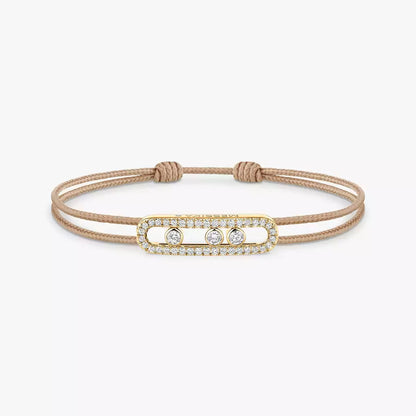 [Lumi Jewels]Messika Care(s) pink cord pav¨¦ bracelet