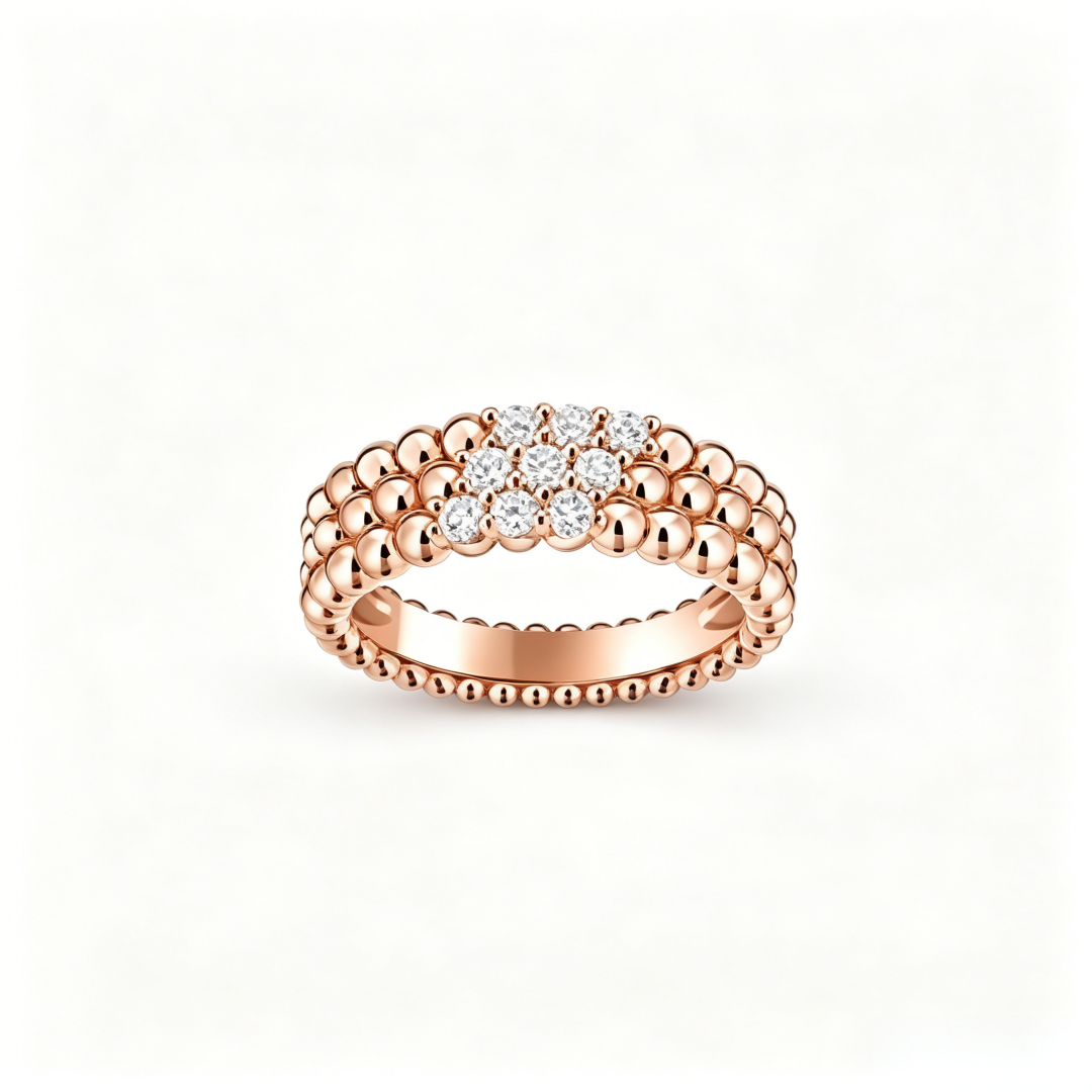 [Lumi Jewels]THREE-ROW DIAMOND RING