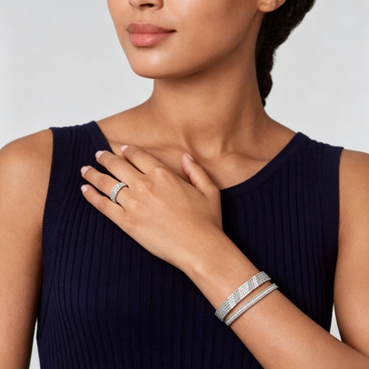 [Lumi Jewels]THREE-ROW DIAMOND RING
