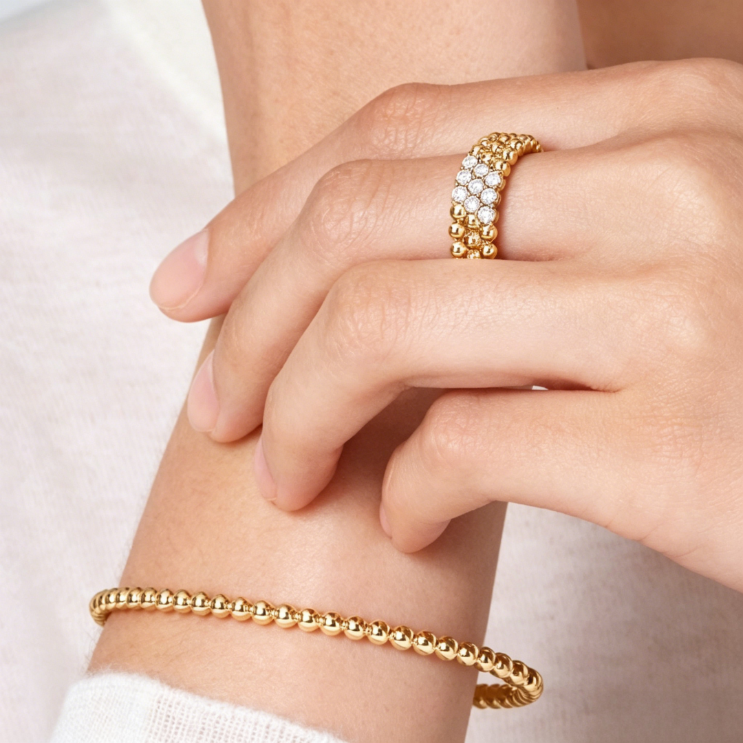 [Lumi Jewels]THREE-ROW DIAMOND RING