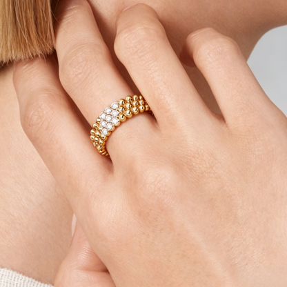 [Lumi Jewels]THREE-ROW DIAMOND RING