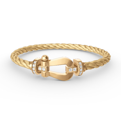 [Lumi Jewels]FORCE LARGE HORSESHOE HALF DIAMOND BRACELET GOLD