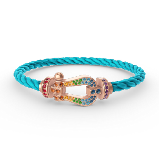 [Lumi Jewels]FORCE LARGE HORSESHOE  COLORED DIAMOND BRACELET ROSE GOLD