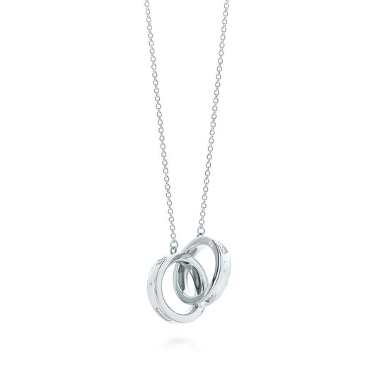 [Lumi Jewelry]INTERLOCKING CIRCLES PENDANT SILVER SMALL NECKLACE
