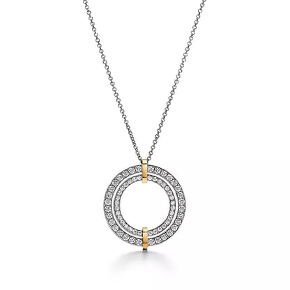 [Lumi Jewelry]EDGE DIAMOND GOLD SILVER NECKLACE