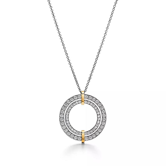 [Lumi Jewelry]EDGE DIAMOND GOLD SILVER NECKLACE