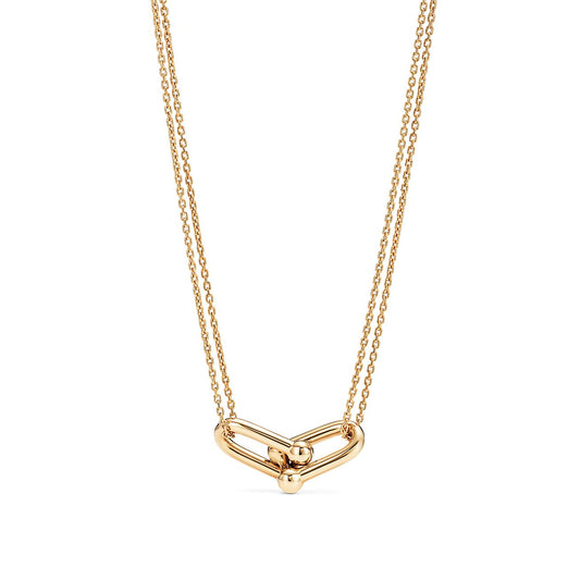 [Lumi Jewelry]HARDWEAR GOLD DOUBLE LINK NECKLACE