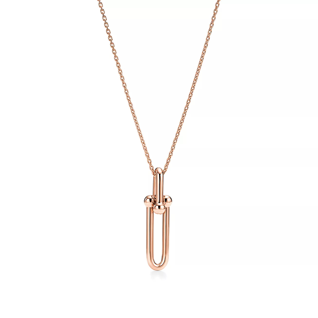 [Lumi Jewelry]HARDWEAR DROP DOUBLE LINK PEDANT NECKLACE
