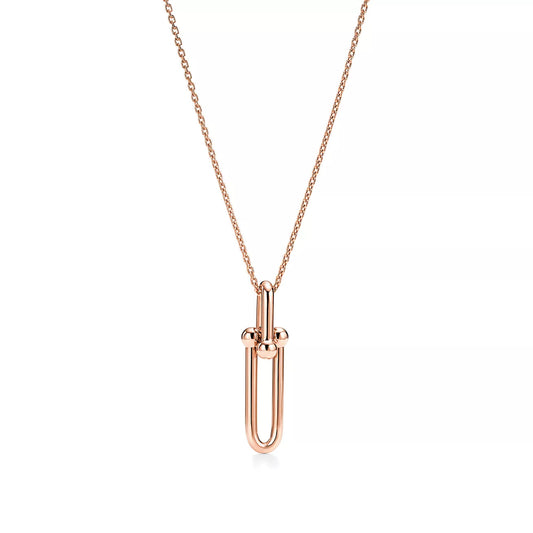 [Lumi Jewelry]HARDWEAR DROP DOUBLE LINK PEDANT NECKLACE