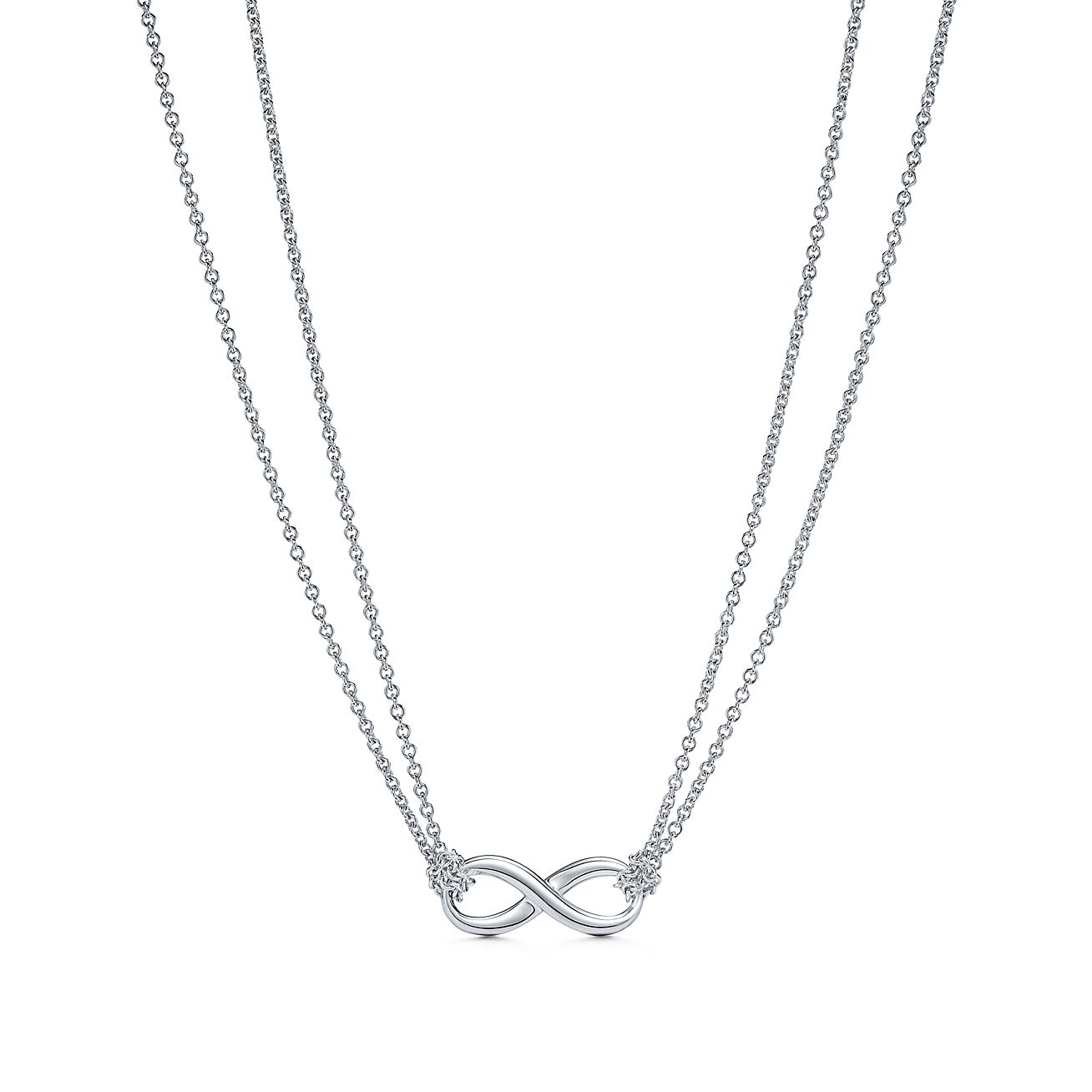 [Lumi Jewelry]SILVER INFINITY DOUBLE CHAIN NECKLACE