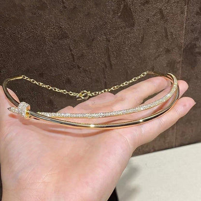 [Lumi Jewelry]KNOT DOUBLE ROW NECKLACE IN YELLOW GOLD WITH DIAMONDS