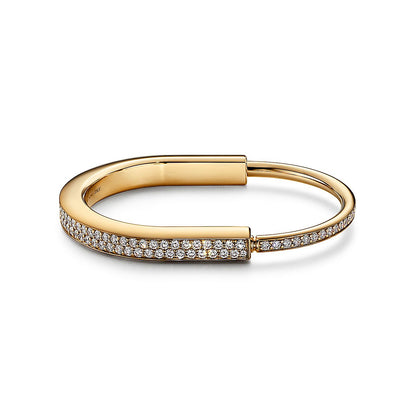 [Lumi Jewelry]LOCK BRACELET DIAMOND PAVED