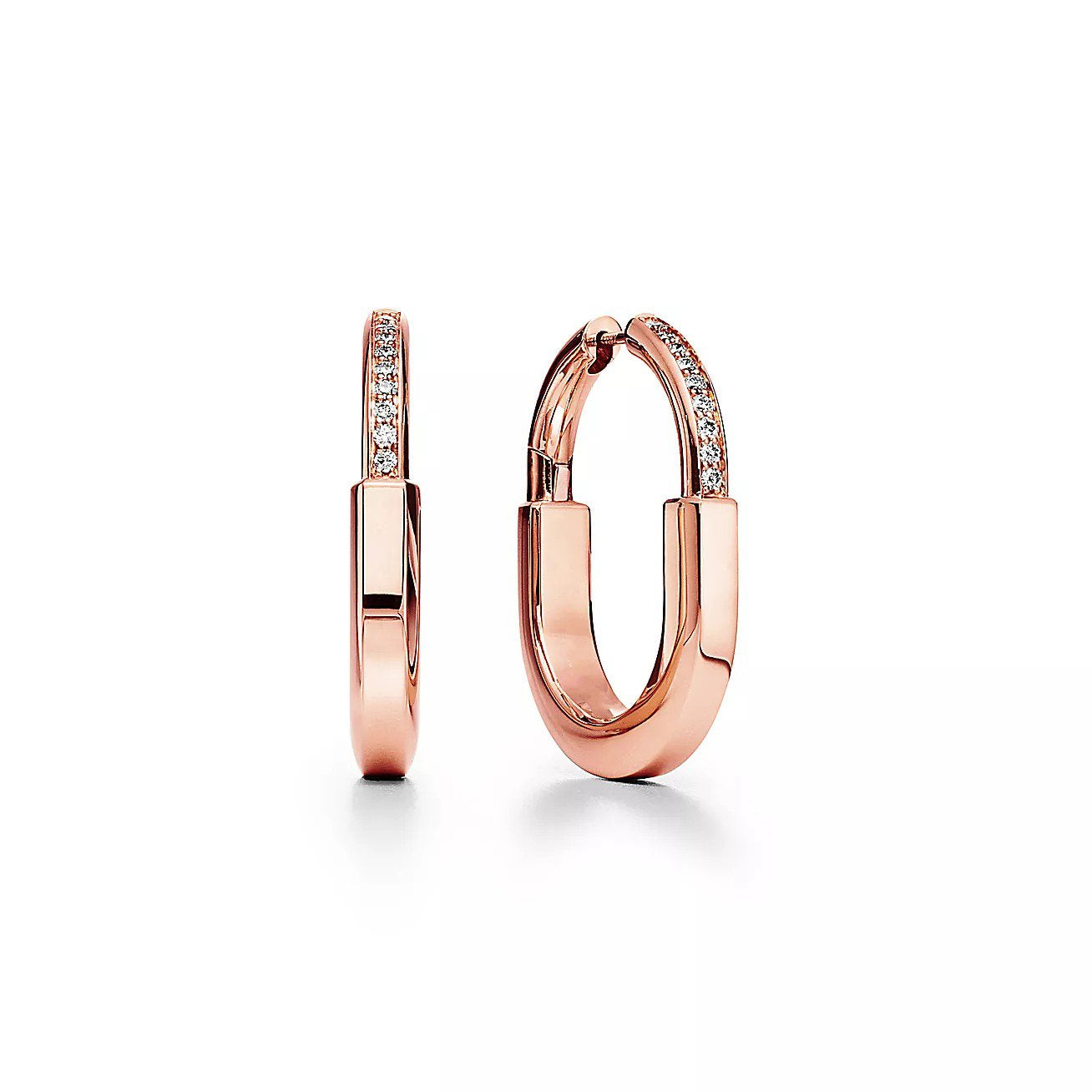 [Lumi Jewelry]LOCK MEDIUM DIAMNOND EARRINGS